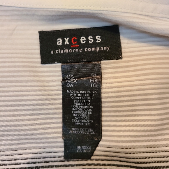 (666) Axcess by Liz Claiborne Men's Dress Shirt, Size: XL Color Grey/White - Picture 6 of 10